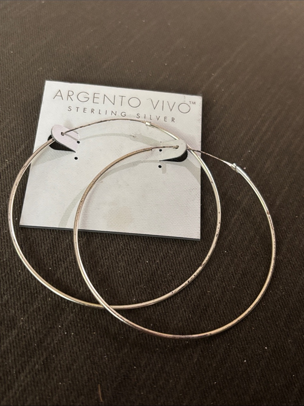 ARGENTO VIVO .925 Sterling Silver Oversized Dainty Hoop Earrings Fine Jewelry